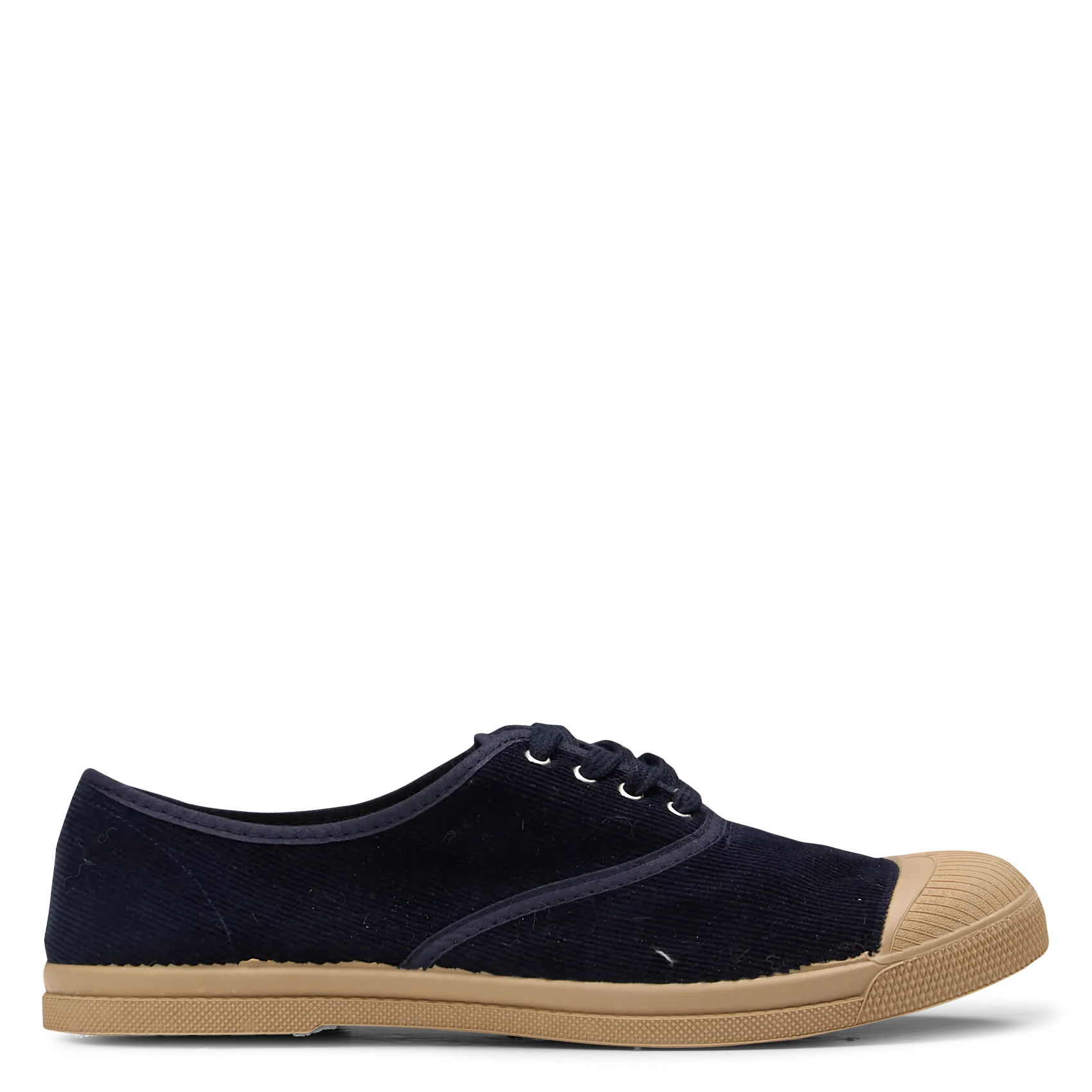 Baskets basses côtelées en coton Bleu TEN