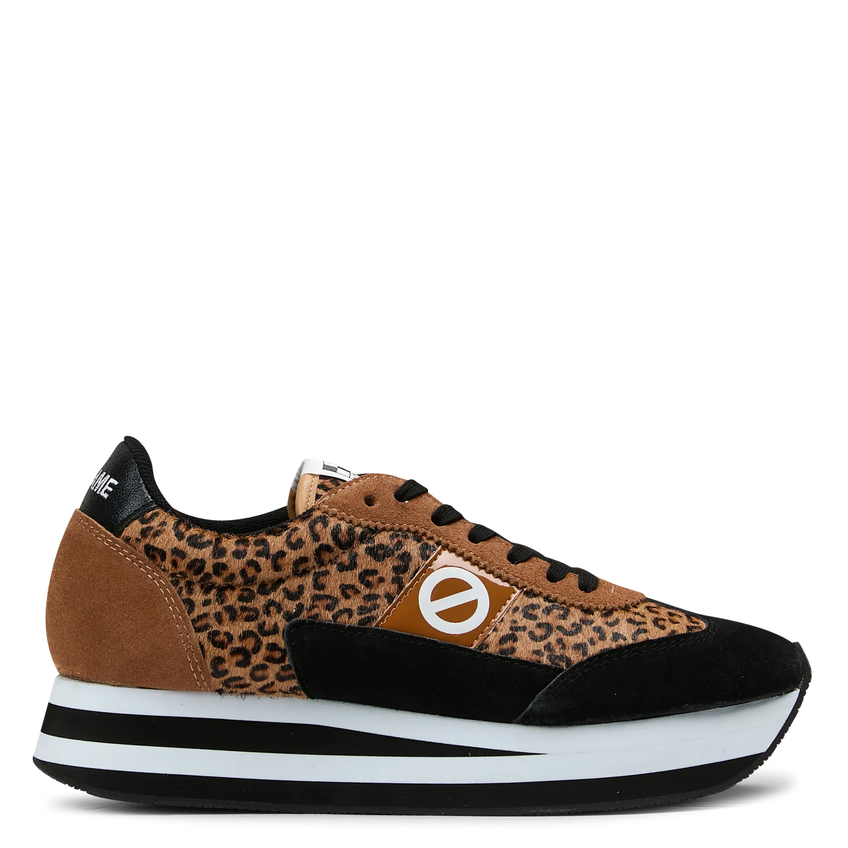 Baskets basses imprimées en cuir mélangé Marron FLEX M