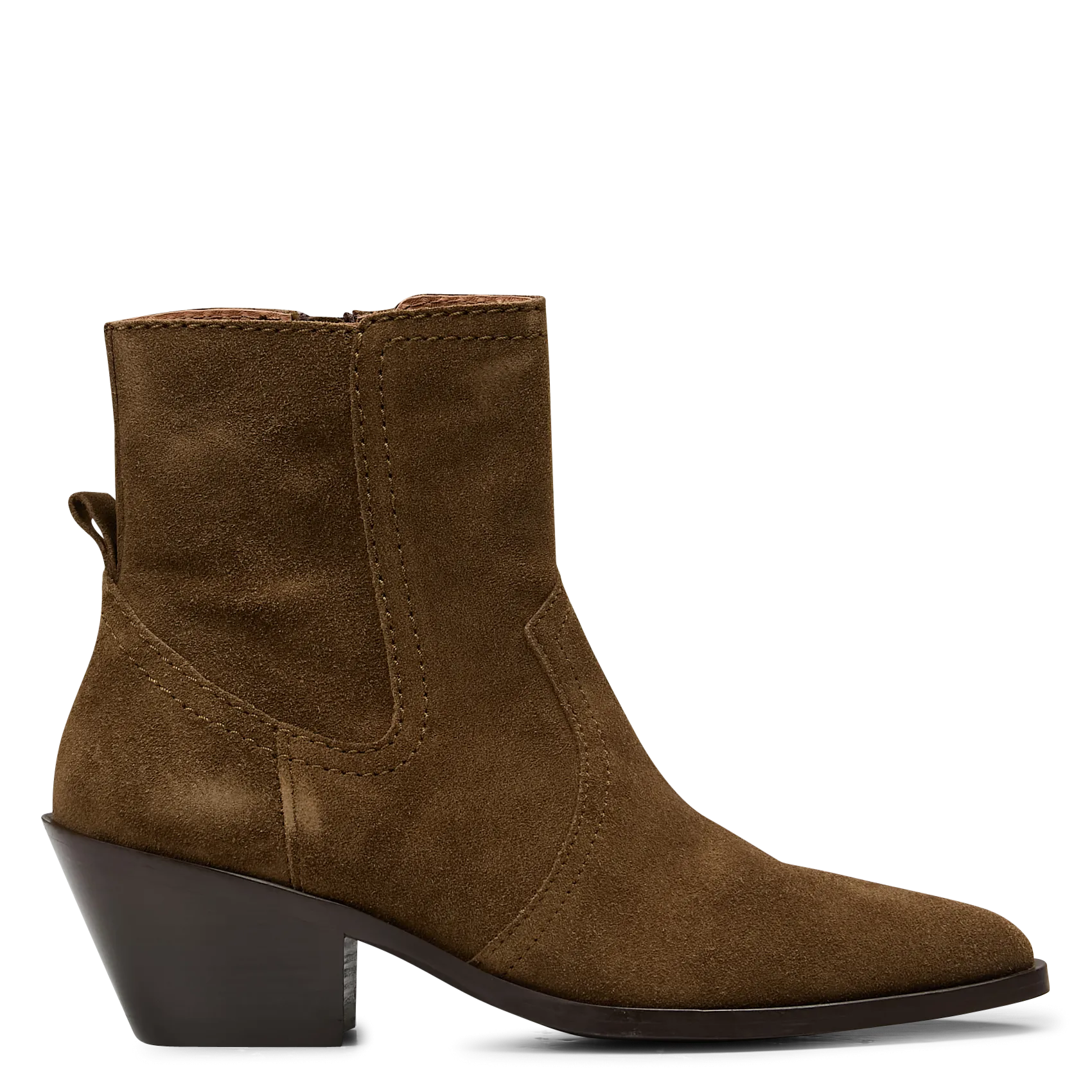 Bottines à talons en cuir velours Marron DALLAS