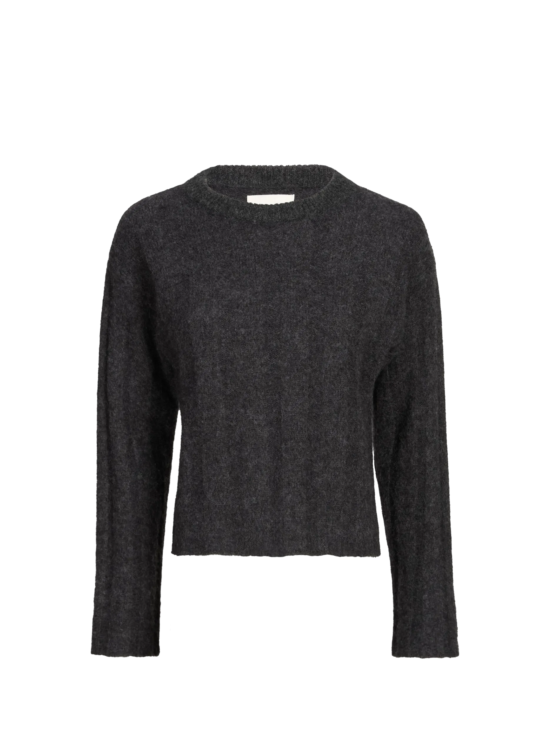 Pull court manches longues en laine maillée mélangée Gris TAYLORY