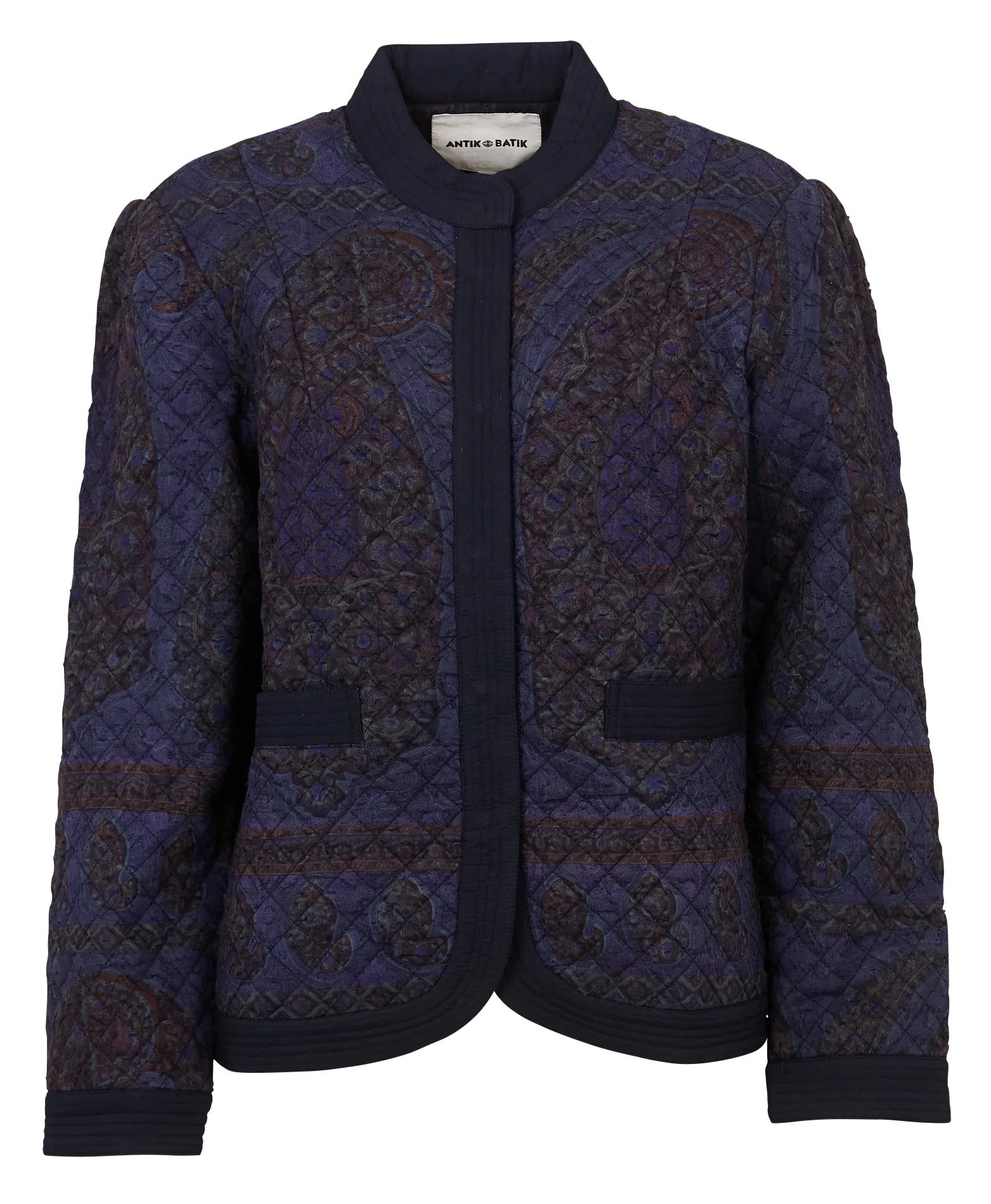 Veste droite imprimée en coton Bleu TAMARI