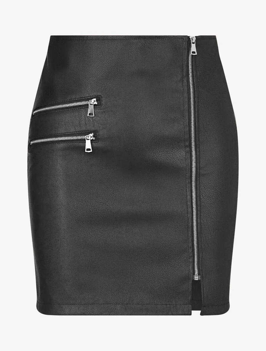 Jupe moulante en simili - Noir