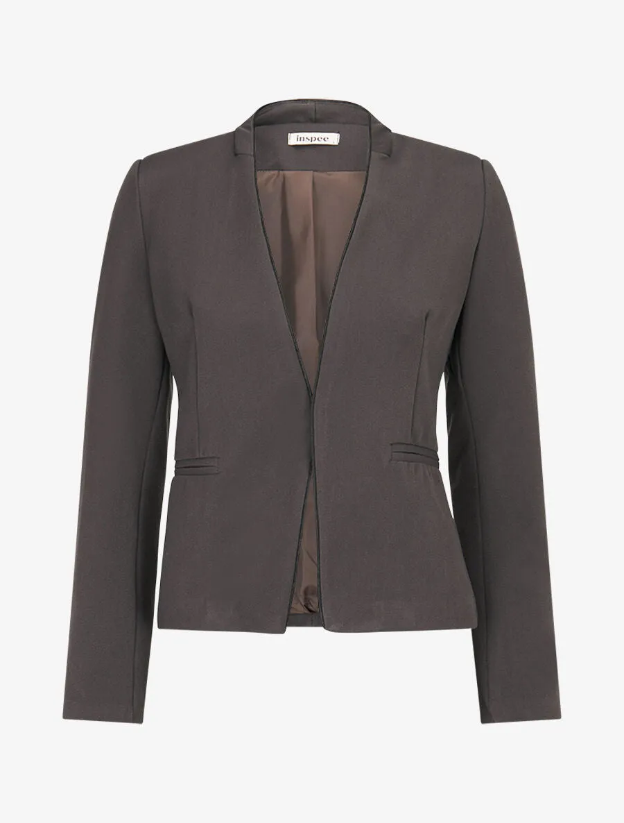 Veste ouverte à liseret - Anthracite