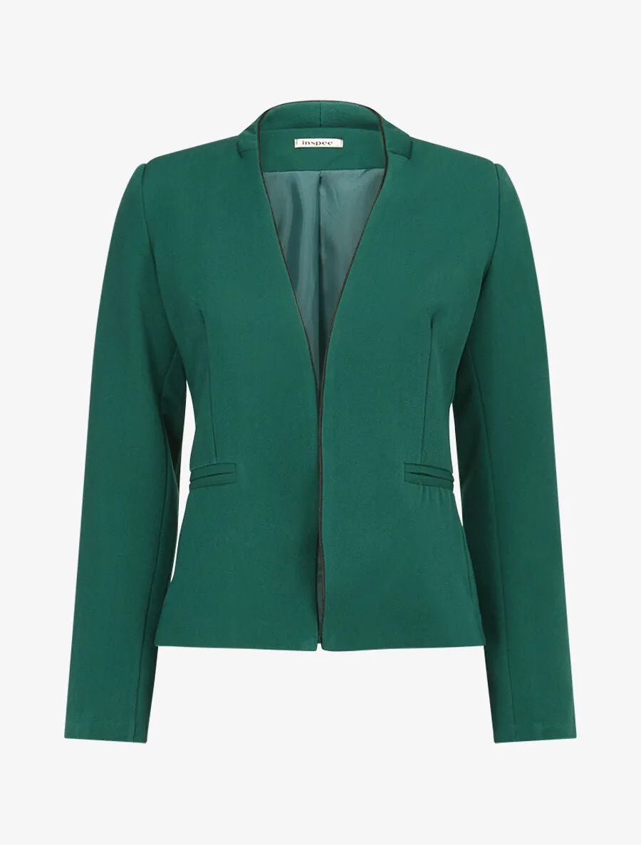 Veste ouverte à liseret - Vert forêt