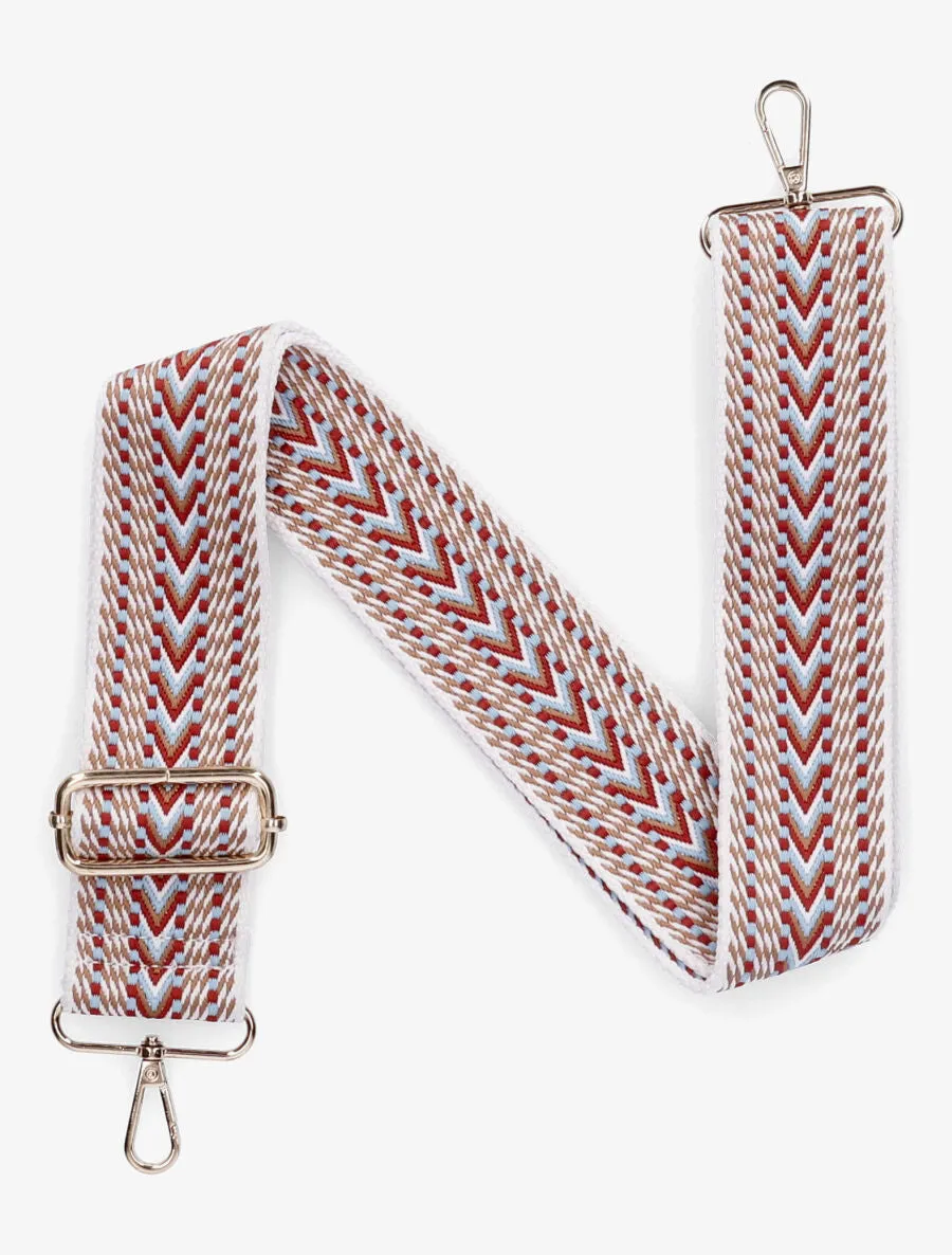 Bandoulière réglable en tissu motif en V - Rouge