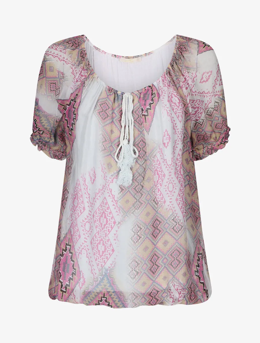 Blouse motifs persans - ciel