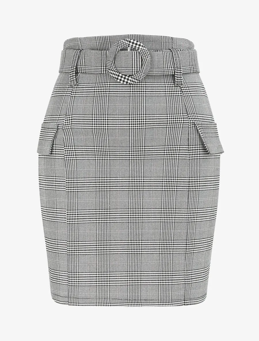 Jupe à imprimé prince de galles - Noir