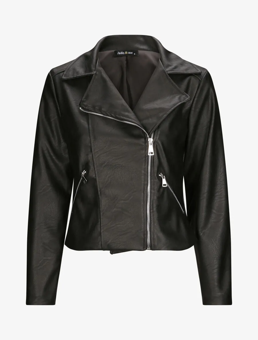 Perfecto droit en simili doublé - Noir