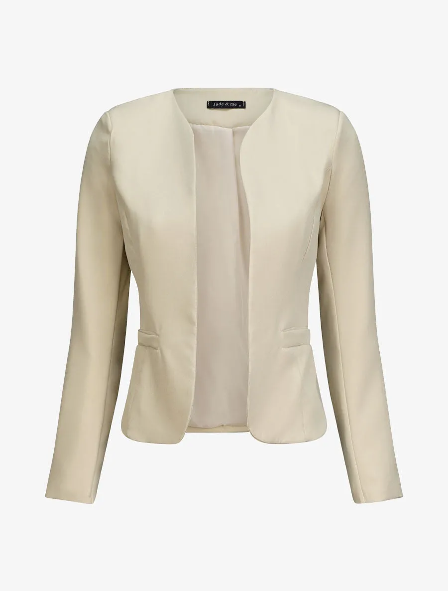 Blazer uni droit - Beige