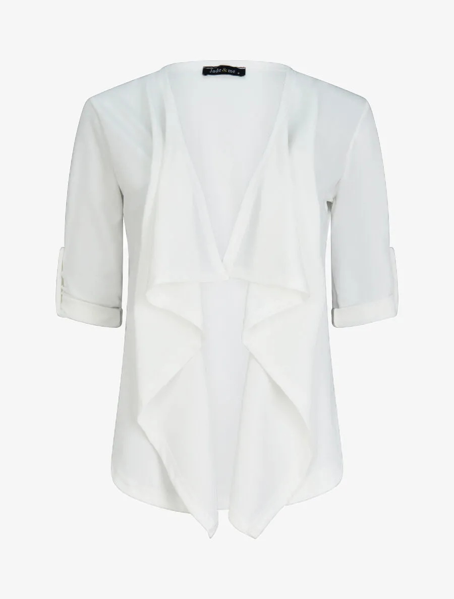 Veste fluide à pans asymétriques - Blanc