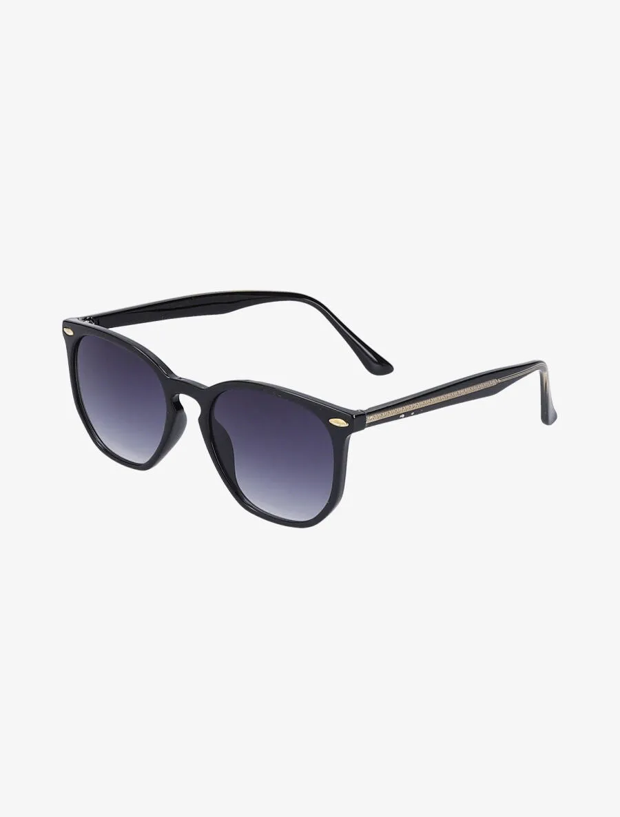 Lunettes de soleil wayfarer rondes - Noir