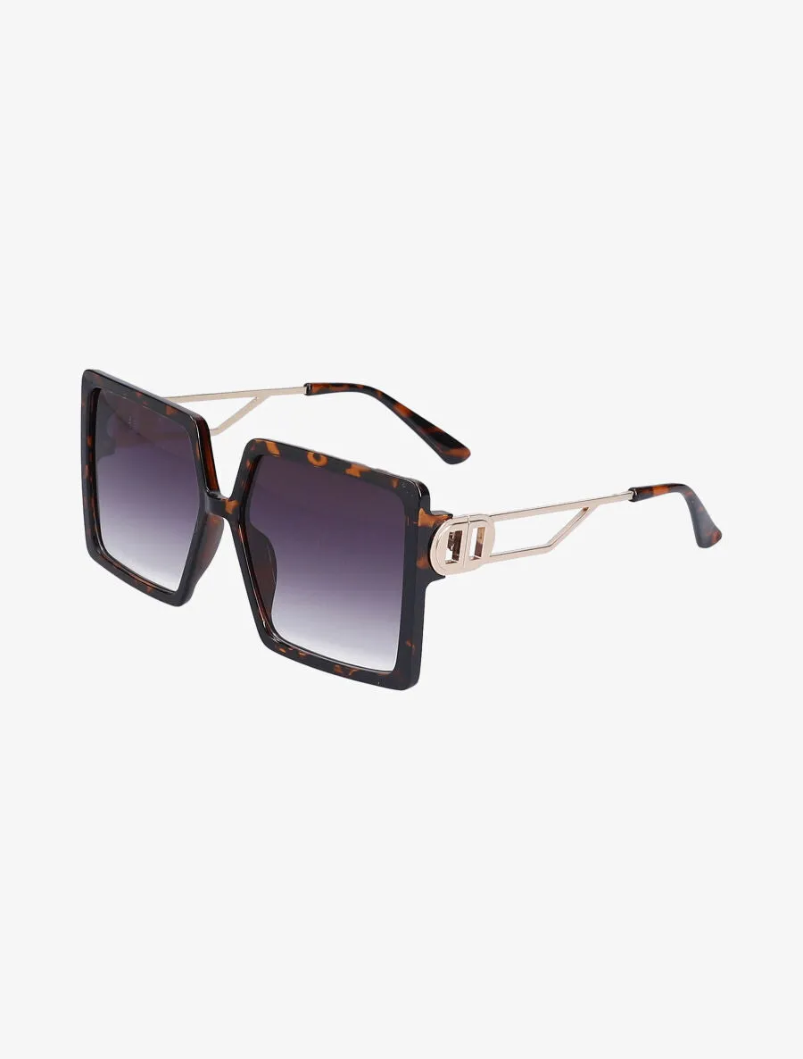 Lunettes de soleil carrées oversize - Léopard