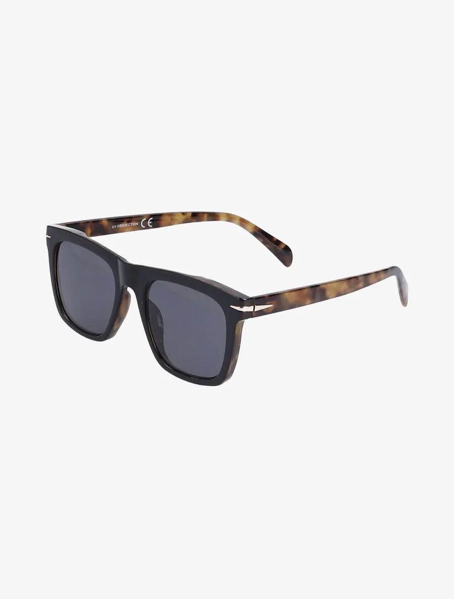 Lunettes de soleil carrées - Noir/leopard
