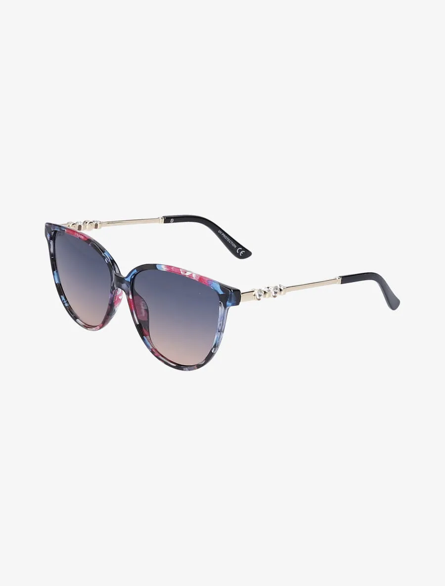 Lunettes cat eye branches à strass - Rose