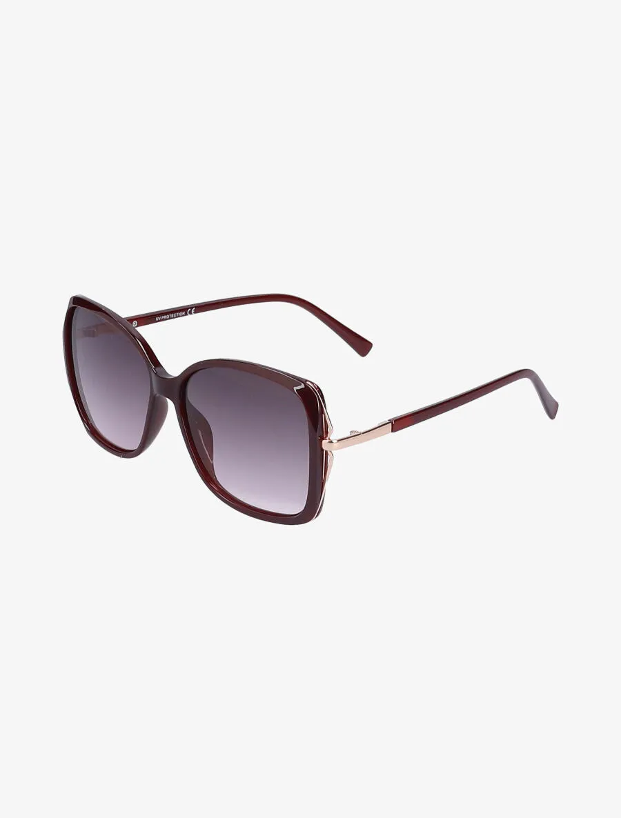 Lunettes de soleil carrées oversize - Mauve