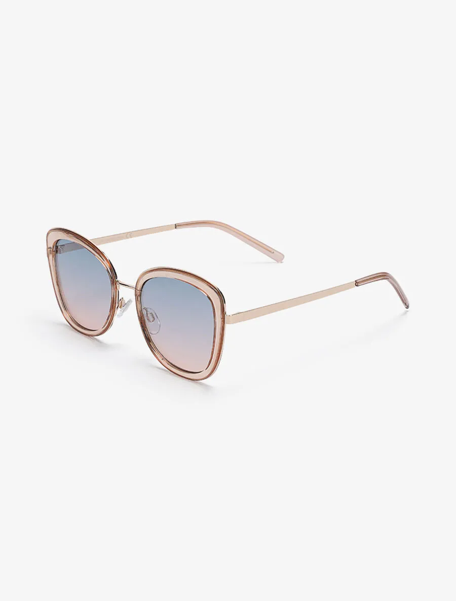 Lunettes de soleil cat eye arrondis - Rose