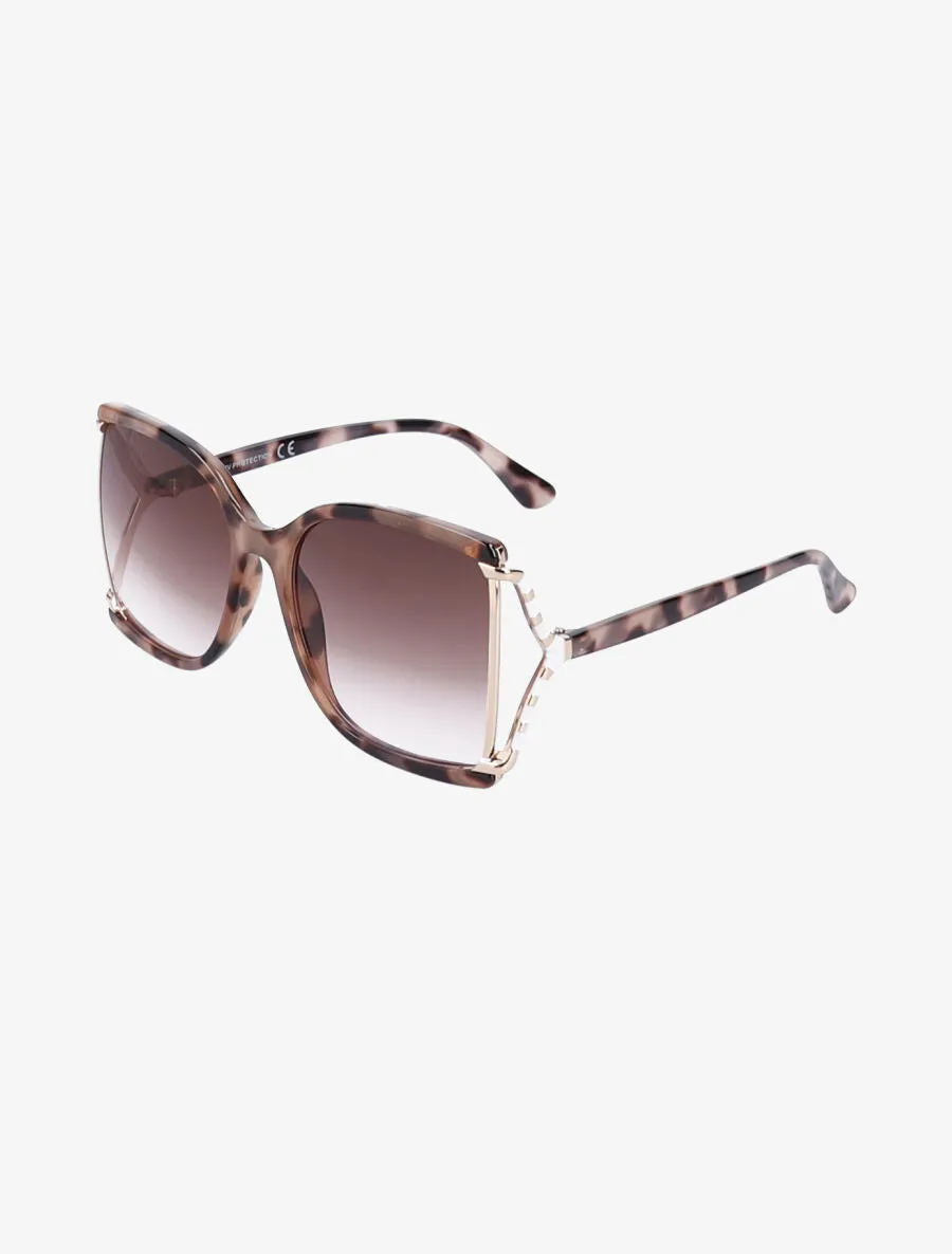 Lunettes de soleil carrés oversize - Beige