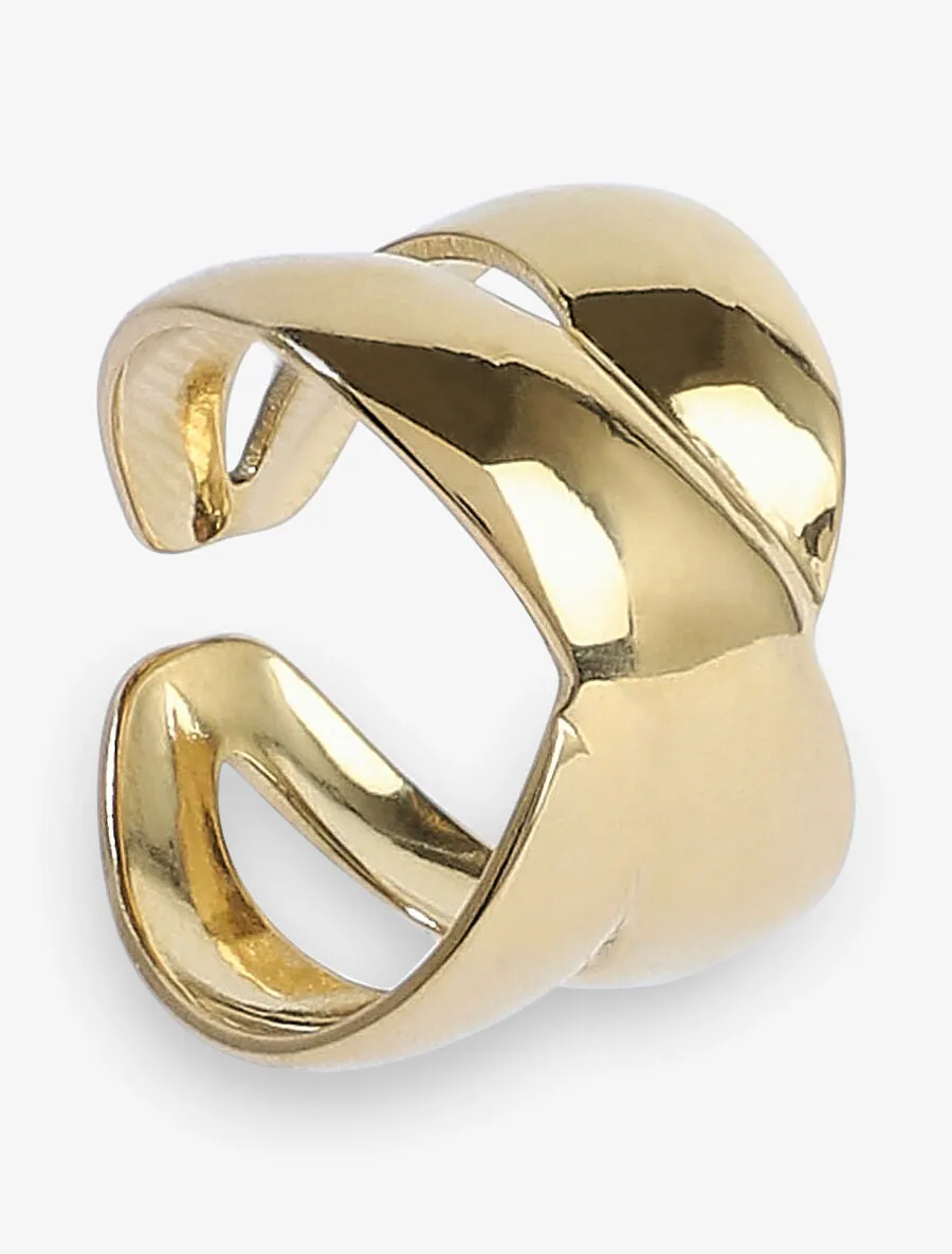 Bague double rangs croisés - Or