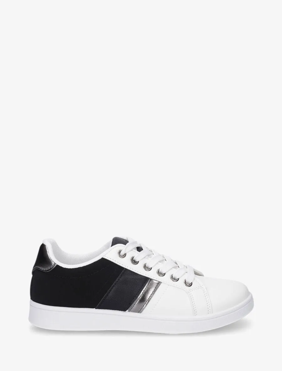 Baskets à bandes et contrefort contrastant - Noir