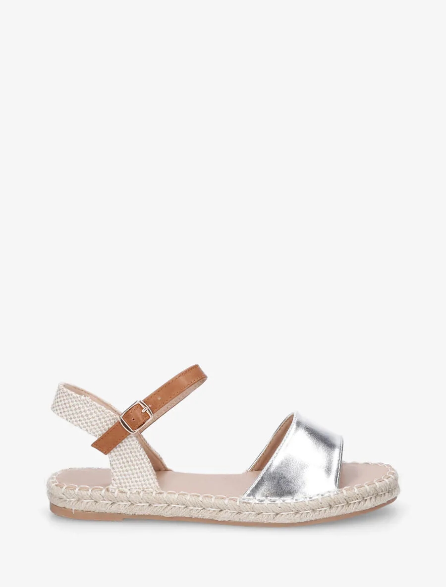 Nu-pieds basiques style espadrille - Argent