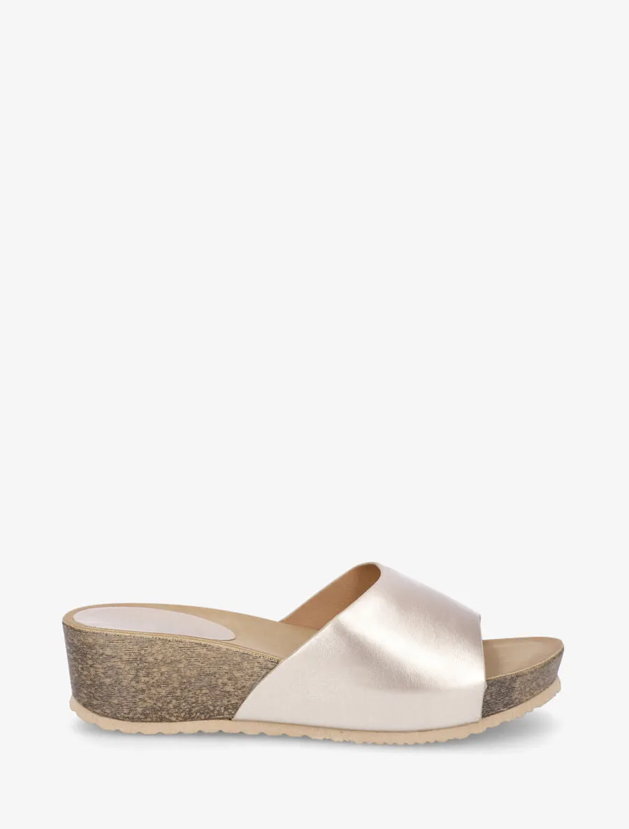 Mules compensées en simili - Or