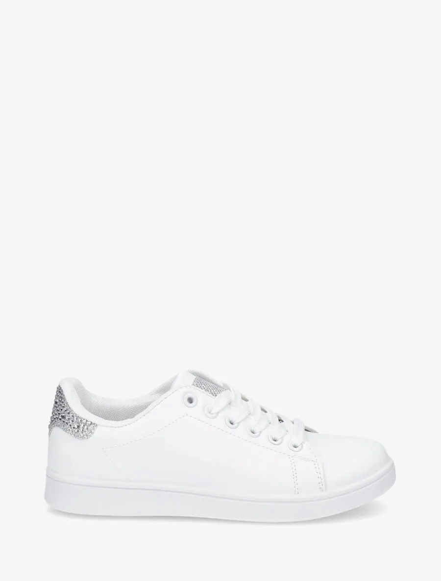 Baskets à contrefort à strass - Argent