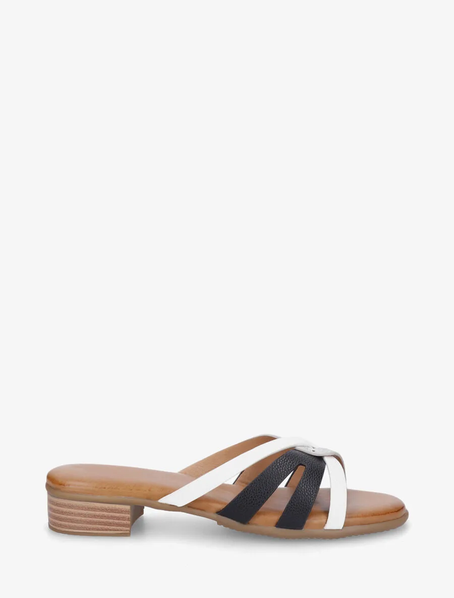 Mules plates torsadées en simili - Noir