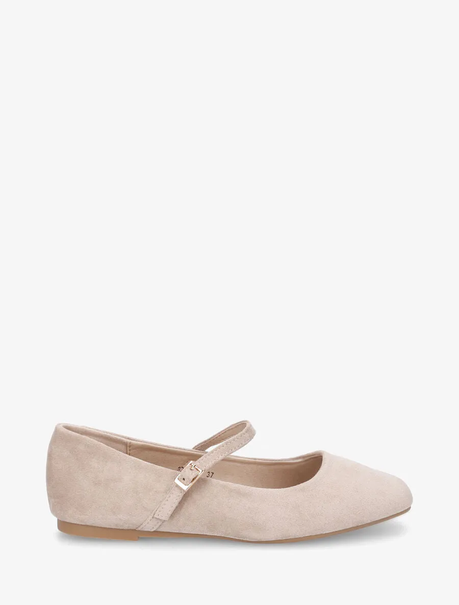 Ballerines style babies en suédine - Beige