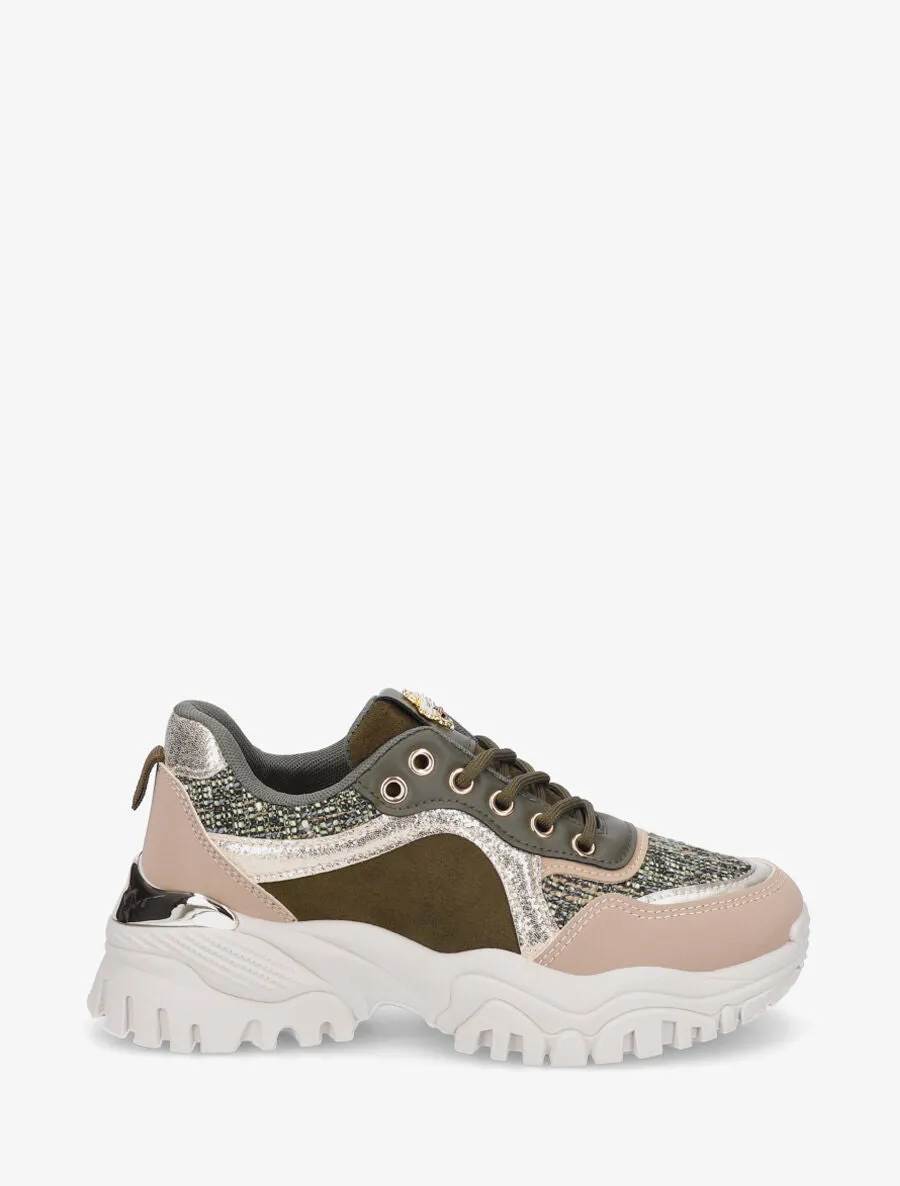 Baskets à plateforme crantée - Kaki