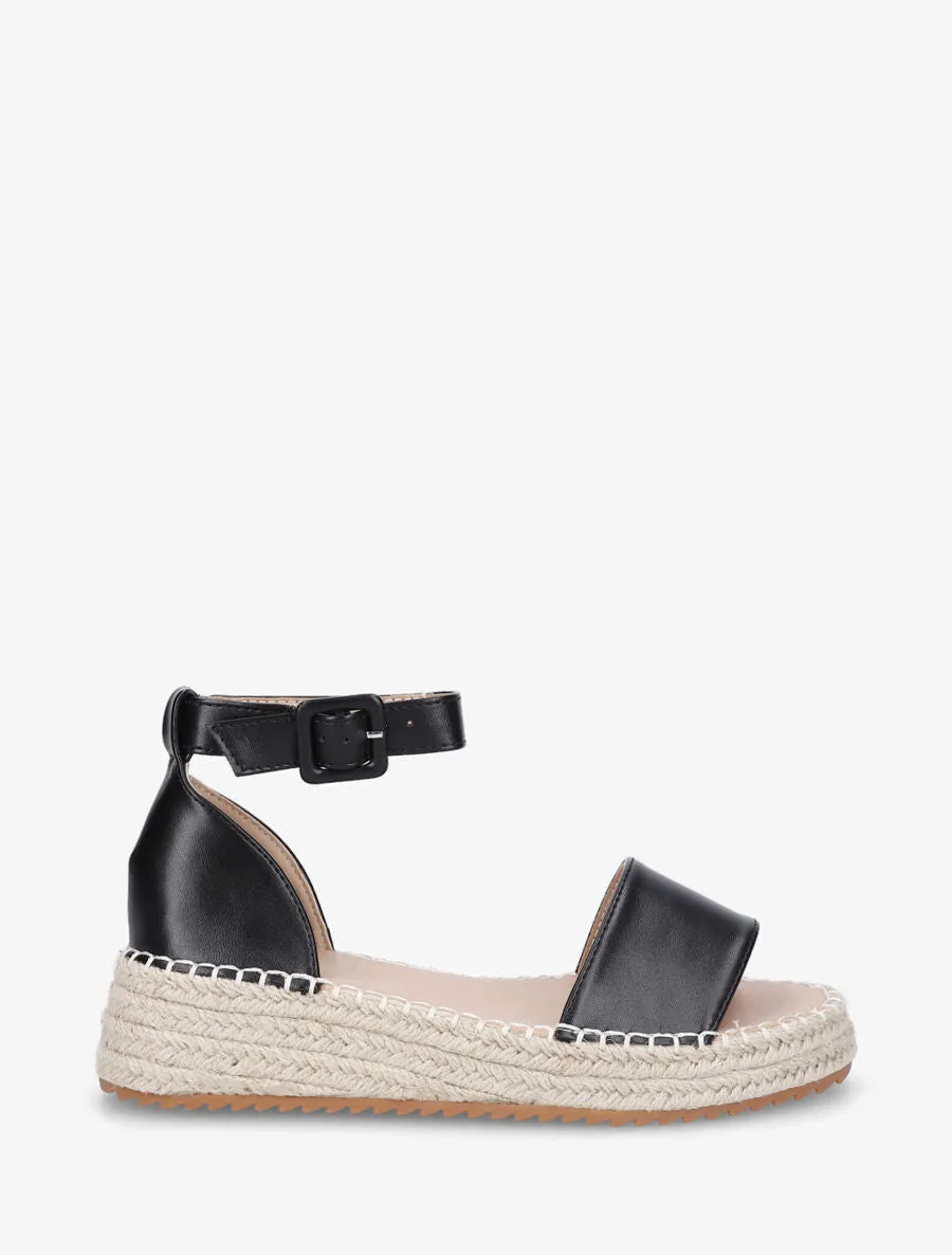 Sandales compensées en simili - Noir