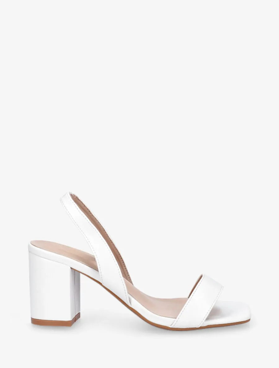Sandales en simili à talon - Blanc