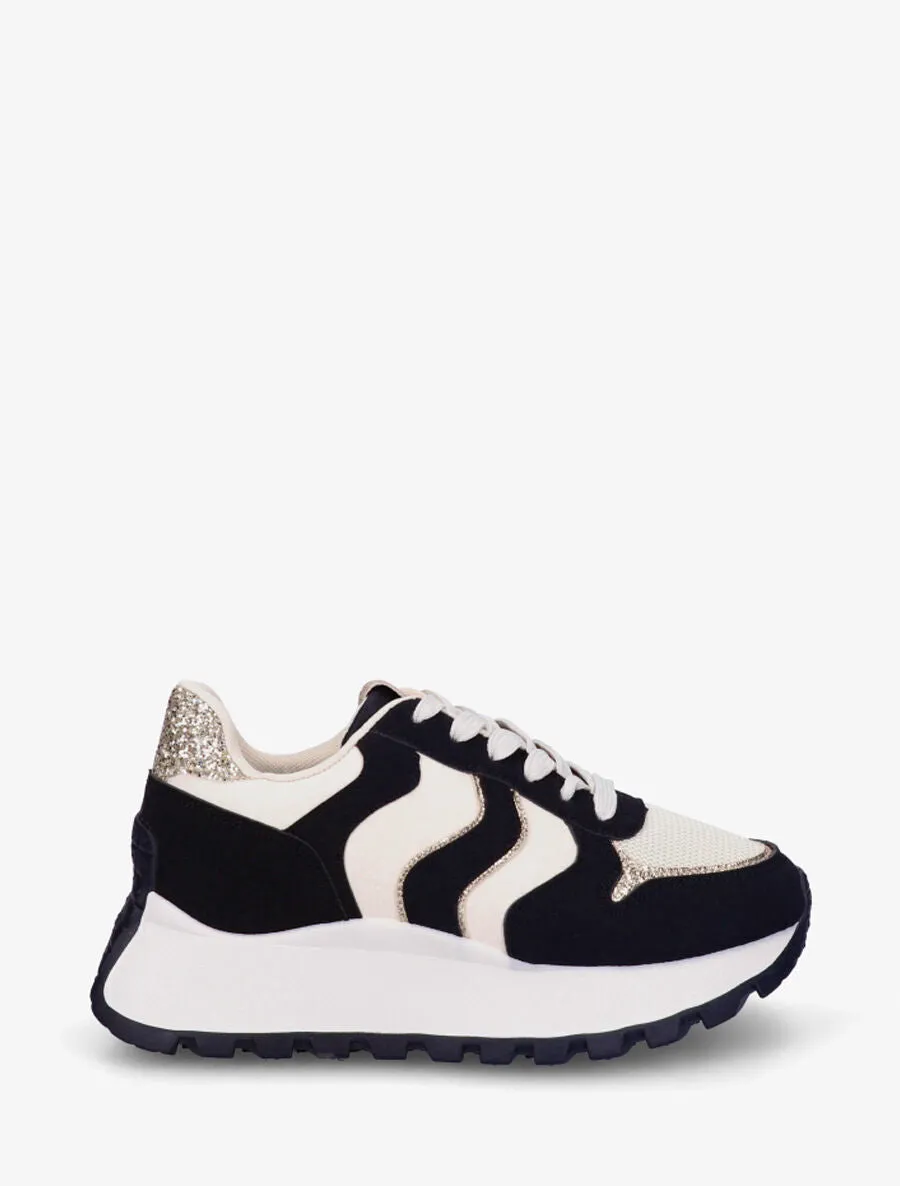 Baskets à plateforme et blocs de couleurs contrastants - Noir