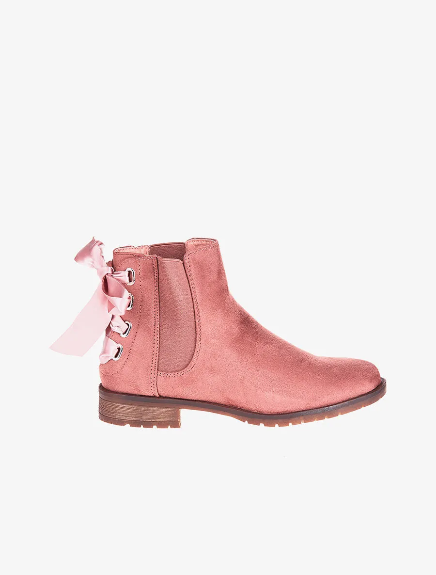 Chelseas suédine noeud ruban - rose