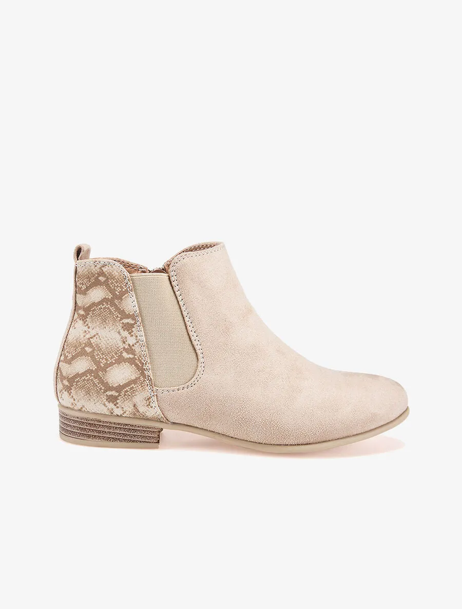 Bottines effet nubuck - beige