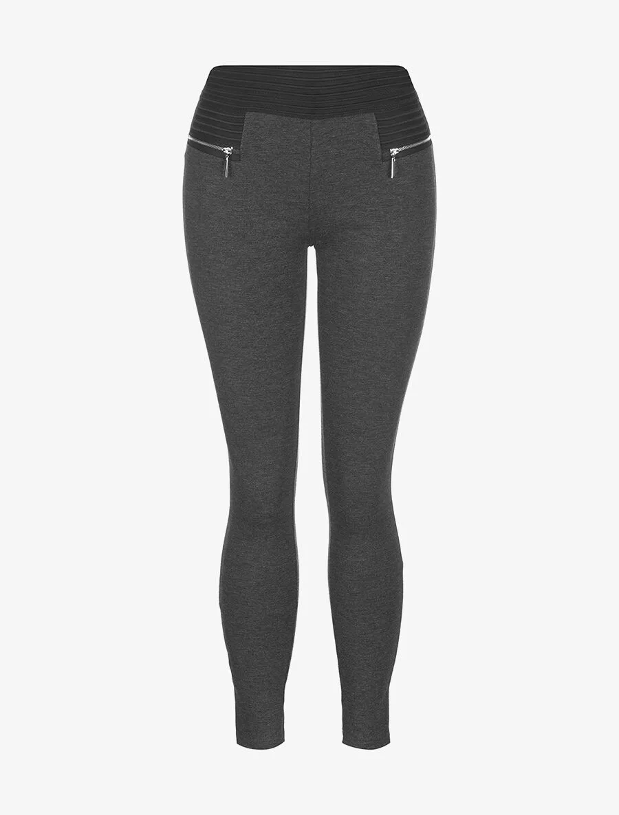 Pantalon basic taille élastiquée - anthracite