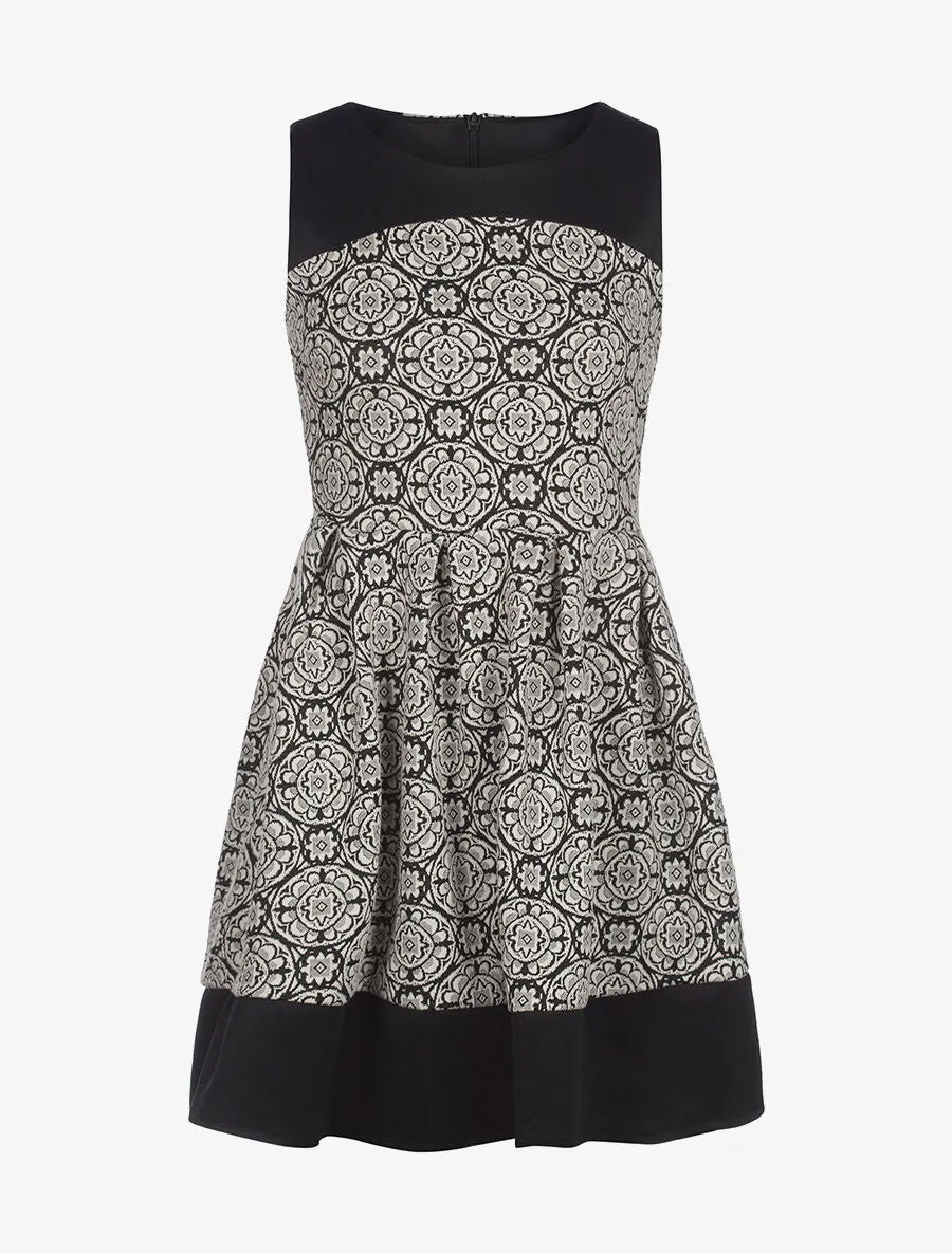 Robe à motifs bicolore - noir