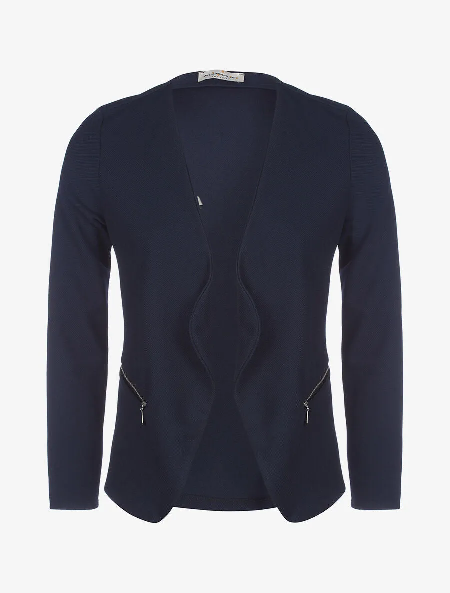 Veste ouverte asymétrique - marine