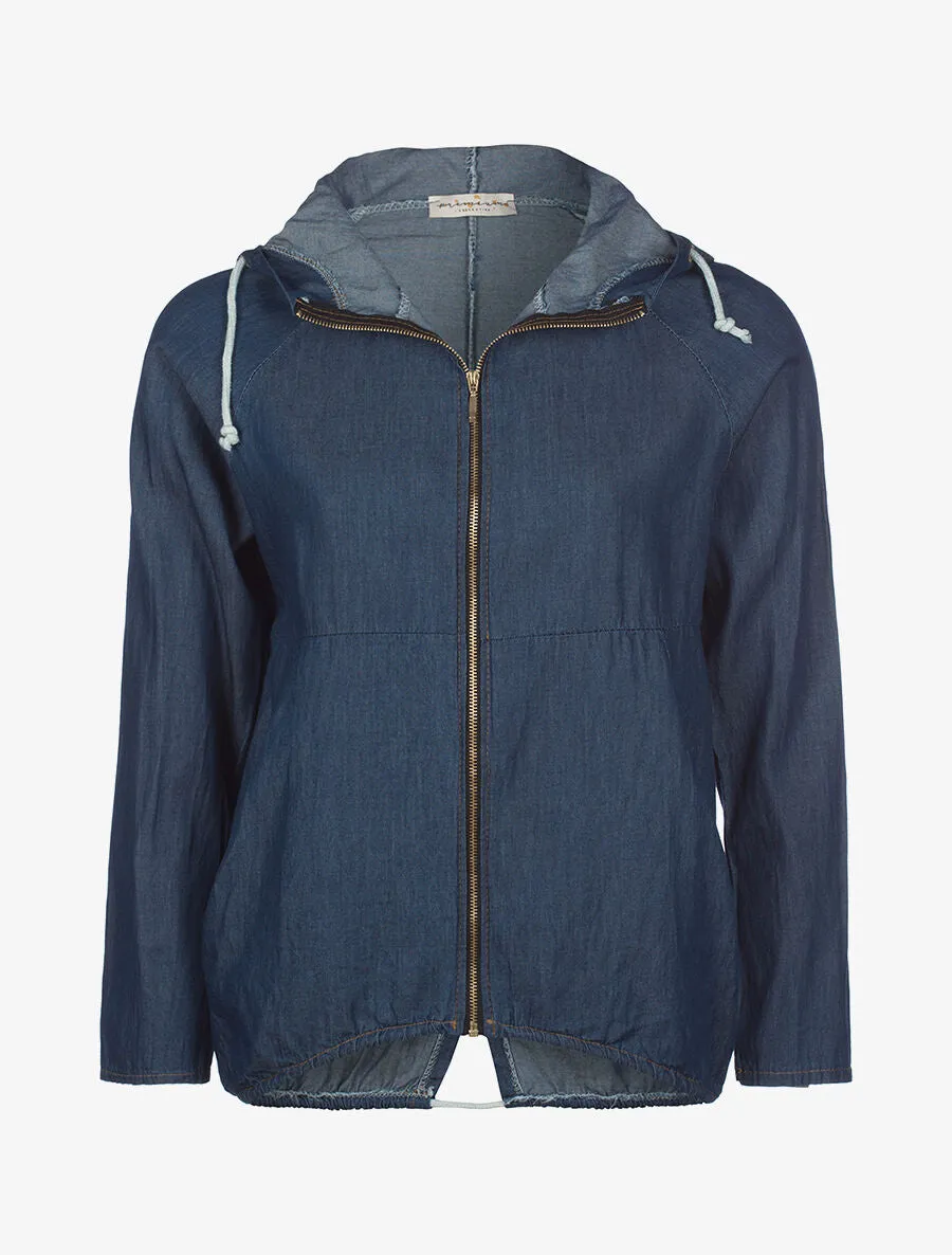 Veste denim à capuche - denim - bleu denim