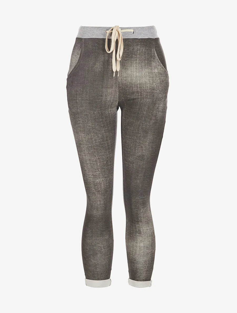 Jogpants effet denim - gris