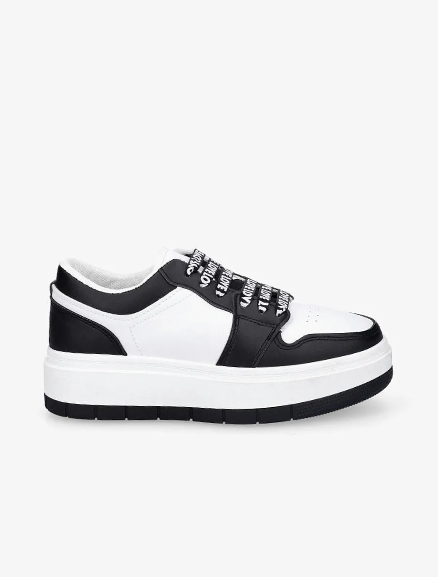 Baskets à lacets imprimés - Noir