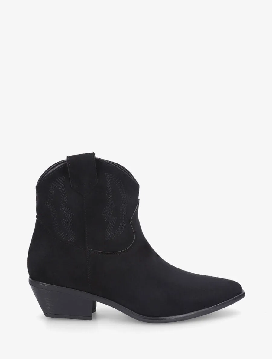 Santiags en suédine - Noir