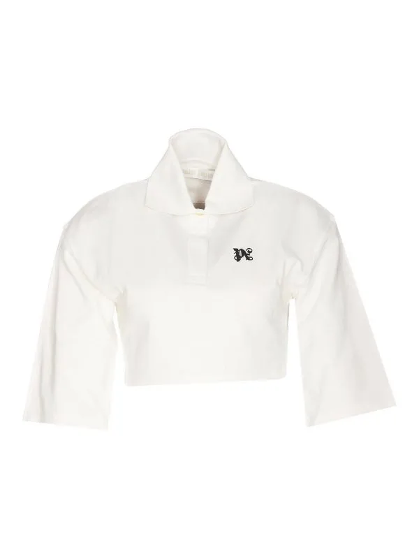 Palm Angels Polo - Blanc - Blanc - Femme | PWGB012S24FAB0010310