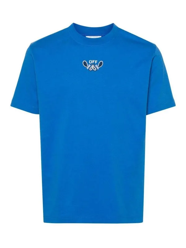 Off-White T-Shirt - Bleu - Bleu - Homme | OMAA027S24JER0014601