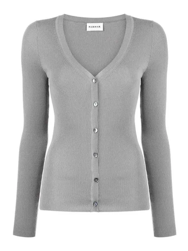 P.A.R.O.S.H. Cardigan - Gris - Gris - Femme | D520738CIPRIA24018
