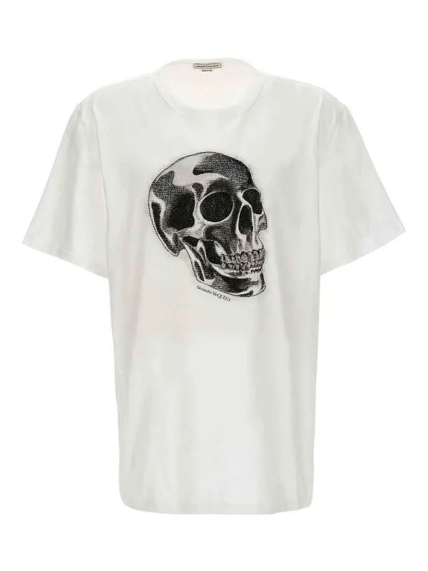 Alexander Mcqueen T-Shirt - Skull - Blanc - Homme | 776351QTAAQ0909