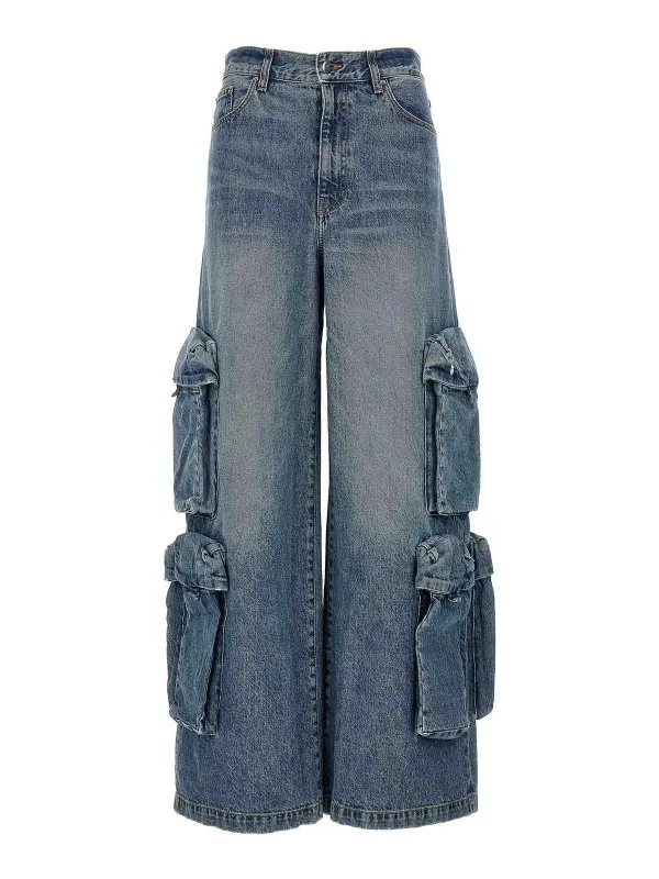 Amiri Jean Droit - Baggy - Bleu - Femme | PS24WDF016 | thebs.com