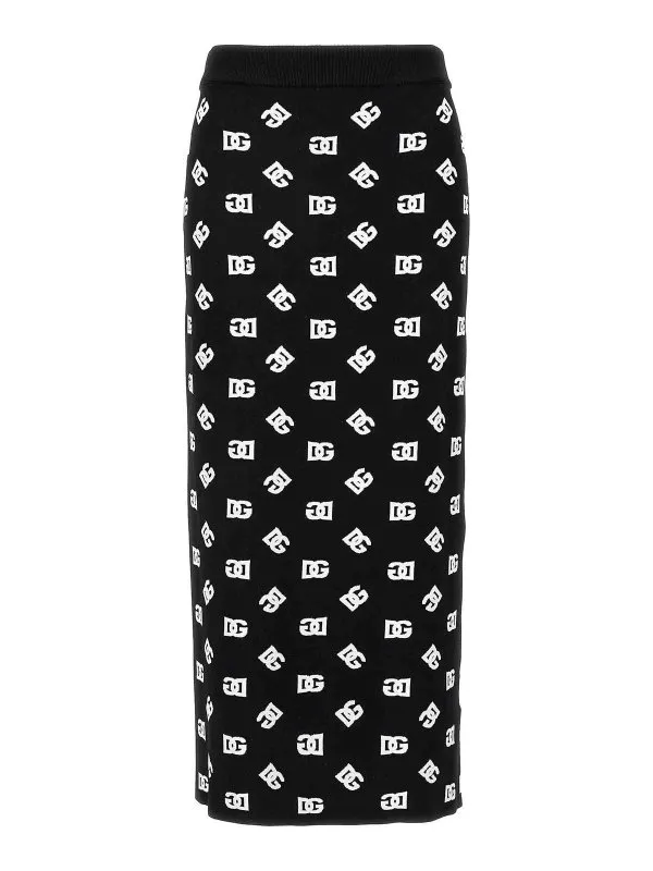 Dolce & Gabbana Jupe Midi - Dg - Noir - Femme | FXO02TJAIK3N0004