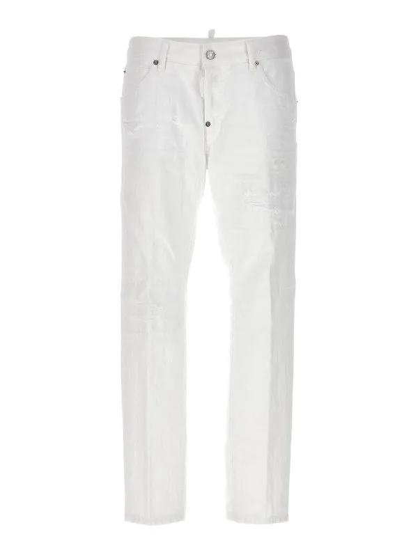 Dsquared2 Jean Droit - Blanc - Blanc - Femme | S72LB0702STN833100