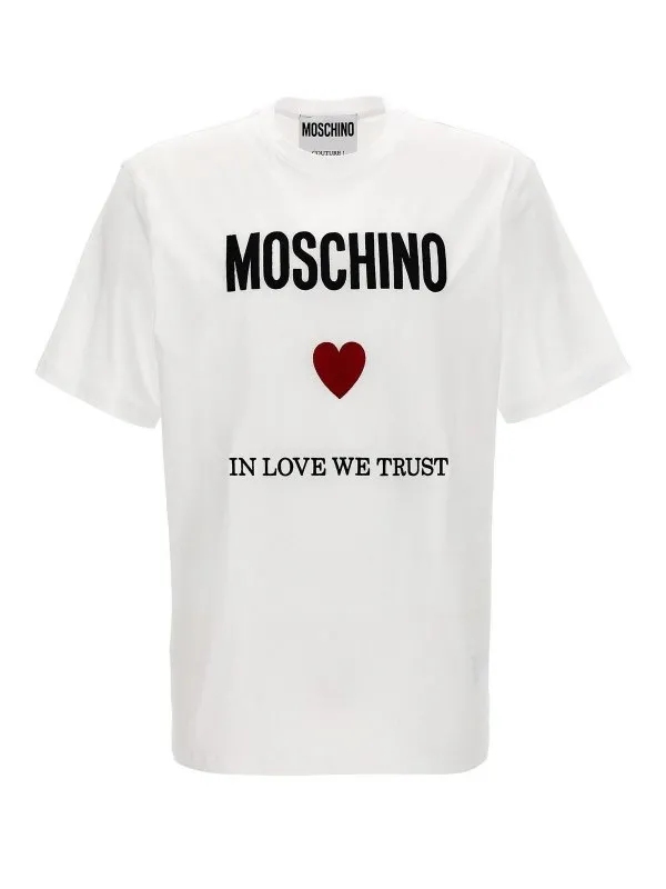 Moschino T-Shirt - In Love We Trust - Blanc - Homme | 071402411001