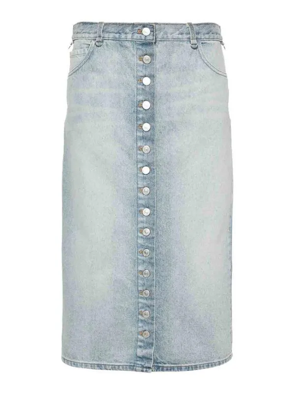 Courreges Jupe Midi - Bleu - Bleu - Femme | 124DJU155DE00167011
